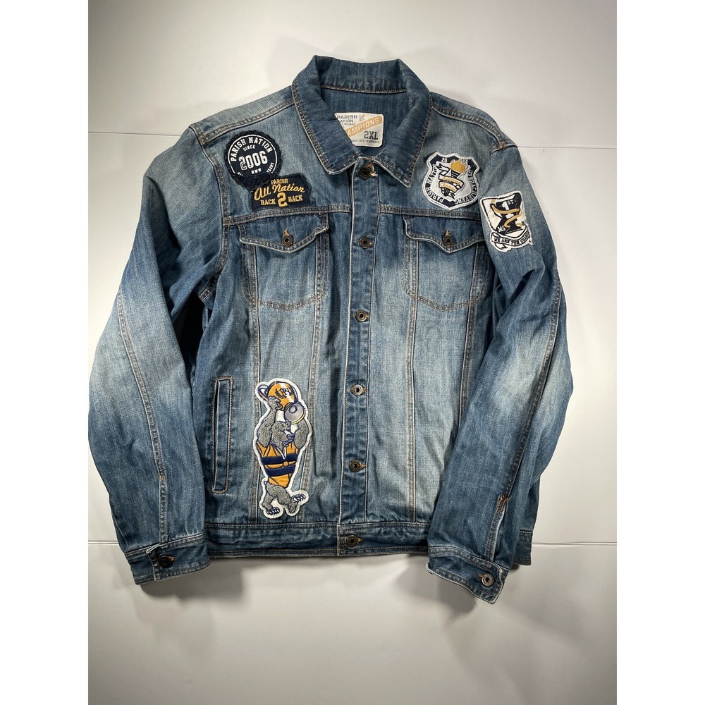 Parish Nation Jacket Mens 2XL 2006 Champions Embroidered Patches Denim‎ Y2K VTG